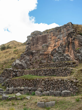 Sacsayhuaman, ancient ruins in Cusco, Peruの写真素材
