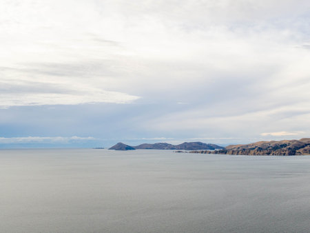 View of the coastline of Isla del Sol, Titicaca lake, Bolivia