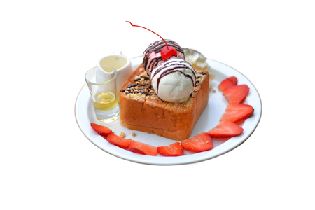 Honey toast strawberryの写真素材