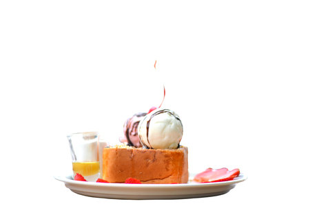 Honey toast strawberryの写真素材