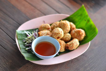 Hoi Jo or Deep Fried Crab meat rollの写真素材