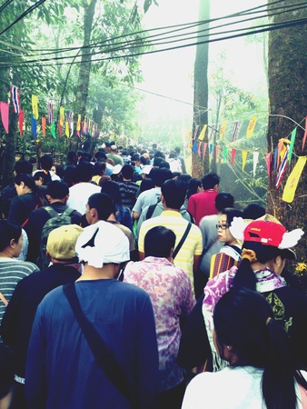 Walking for pilgrims of thailand.