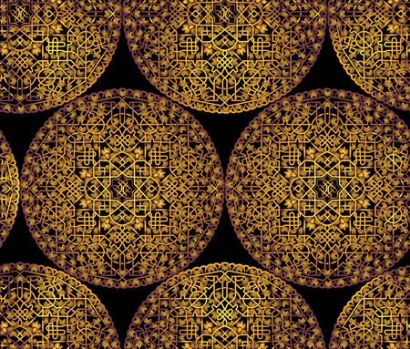 Gradient abstract mandala background, square geometric pattern with ornate frame. Fabric print,...