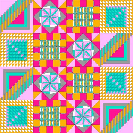Abstract vector pattern. Trendy geometric elements. Retro style pattern and elements.のイラスト素材