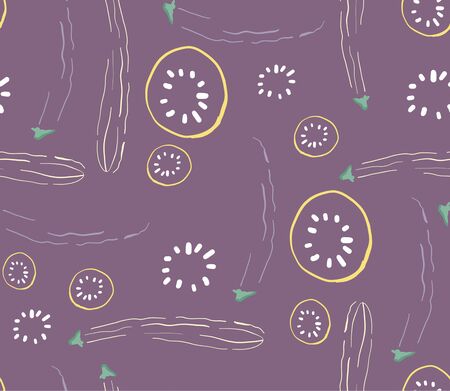 Vector illustration of hand drawn zucchini and eggplant varieties. Cool vegetable print, beautiful design elementsのイラスト素材