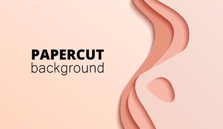 Abstract stylish paper cut background design. 3d relief. The art of carving. Vector illustration Cover layout design template.のイラスト素材