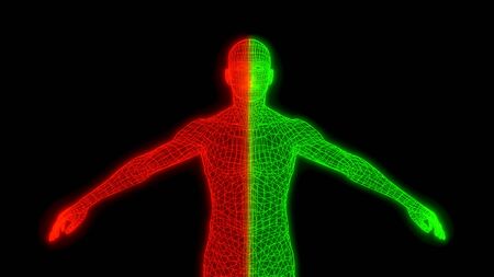 Human boady concept made with 3d rendering...