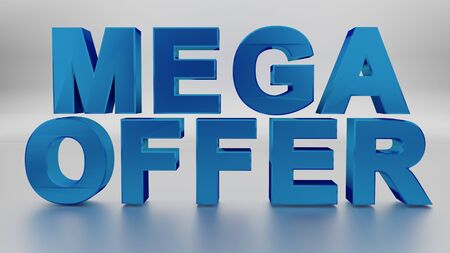 Mega offer concept made with 3d rendering...