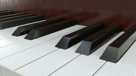 Piano strickers closeup. made with 3d rendering...の写真素材