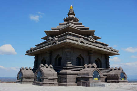 CHADAYAMANGALAM, KERALA, INDIA - DECEMBER 31, 2021: Jatayu Sreerama temple located near to the Jatayu sculpture in Jatayu Earth's Center.のeditorial素材