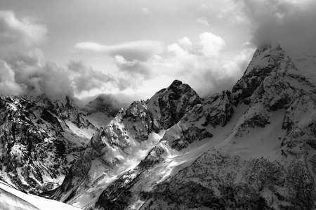 darkly rocks and cloudsの写真素材