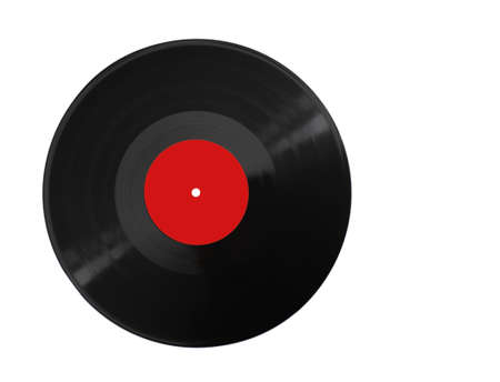 old vinyl record on white background