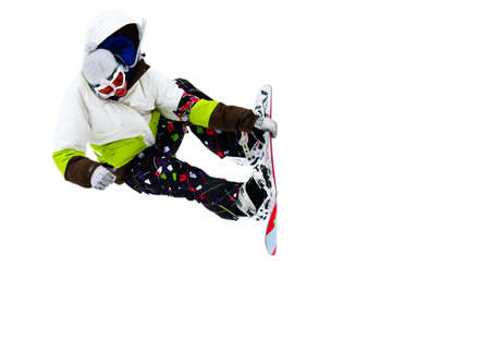 Snowboarder isolated on a white background