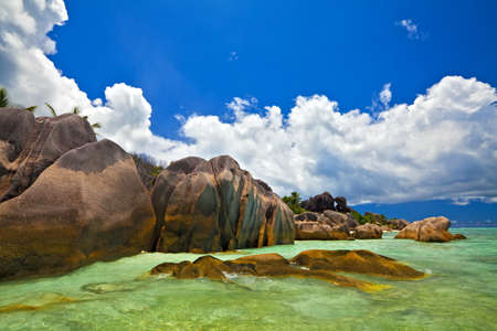 Dream seascape  view, Seychelles, LaDigue islandの写真素材
