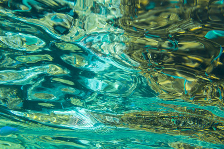 Nice underwater view on an ocean surfaceの写真素材