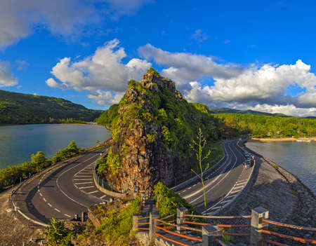 Nice Tropical Road On The Island Mauritius In The Indian Oceanの写真素材
