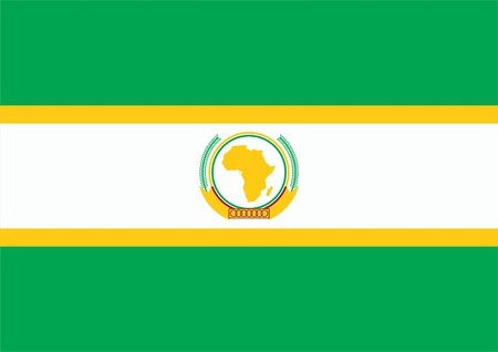 The flag of the African Union.  No transparency and gradients used in the vector file.のイラスト素材
