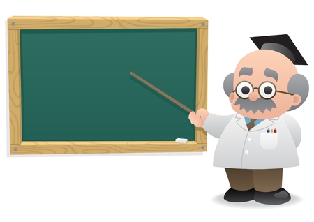 Professor in front of a blackboard.  No transparency used. Basic (linear) gradients used. のイラスト素材