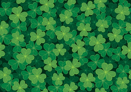 Seamless clover tile. Place them together to create a larger background. No transparency and gradients used. のイラスト素材