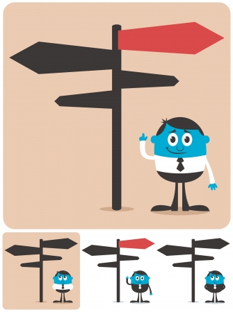 Conceptual illustration for choice and directions. It is in 4 different versions.のイラスト素材