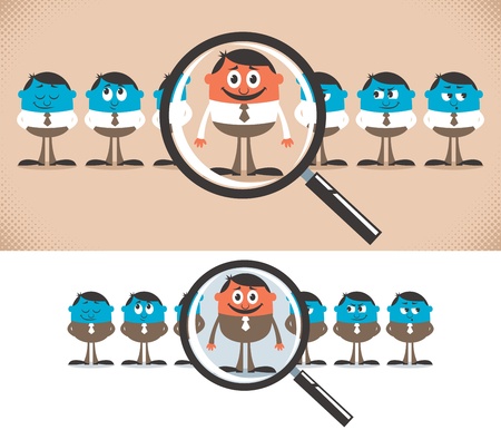 Conceptual illustration for choosing employee  No transparency and gradients used  のイラスト素材