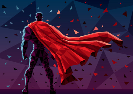 Low poly superhero background. No transparency used. Basic (linear) gradients.のイラスト素材
