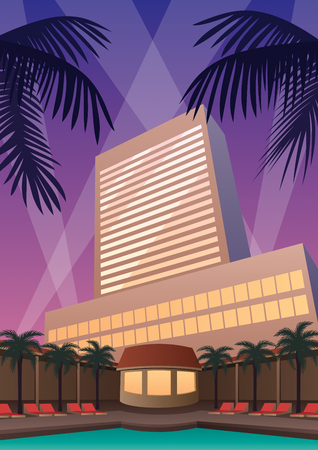 Hotel and casino resort in Art Deco style.のイラスト素材