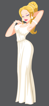 Greek goddess Aphrodite on grey background.のイラスト素材