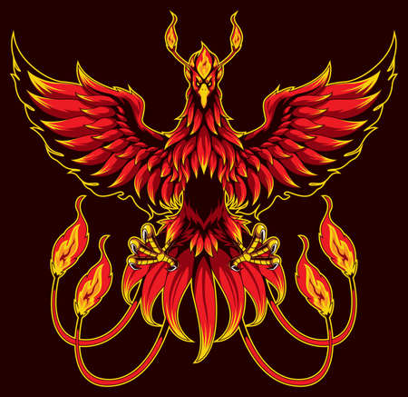 Mascot illustration with the mythical phoenix bird.のイラスト素材