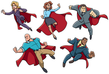 Super Business Heroes on Whiteのイラスト素材