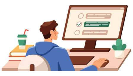 Online Test Surveyのイラスト素材