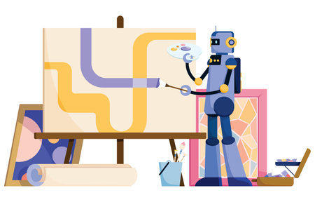Artificial Intelligence Drawingのイラスト素材