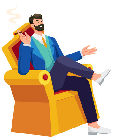 Rich Man on Throneのイラスト素材