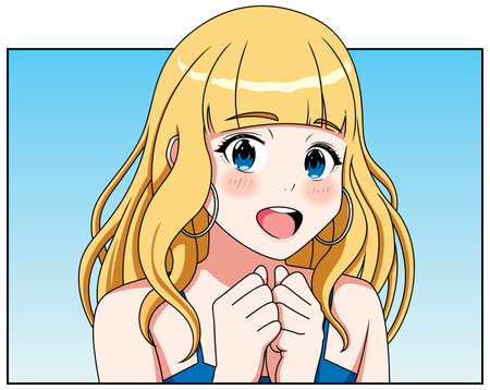 Pleasantly Surprised Anime Girlのイラスト素材