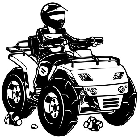 ATV Quad Bike Line Artのイラスト素材