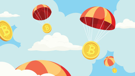 Crypto Airdrop Flat Designのイラスト素材