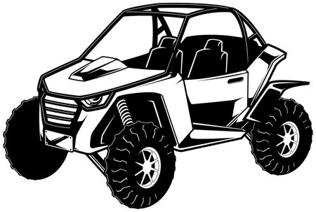 UTV Side by Side Line Artのイラスト素材