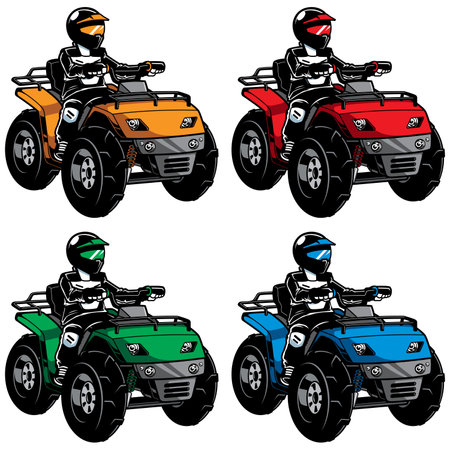 ATV Quad Bike on Whiteのイラスト素材