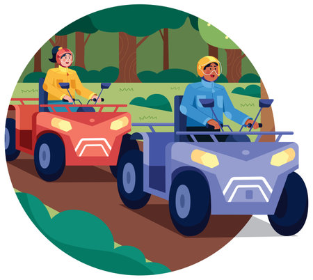 ATV Quad Bike on Whiteのイラスト素材