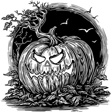 Jack O Lantern at Nightのイラスト素材