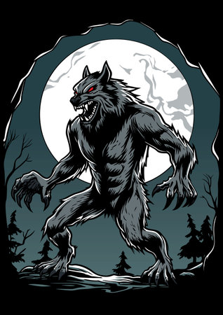 Werewolf at Nightのイラスト素材
