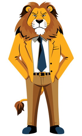 Lion in Business Suitのイラスト素材