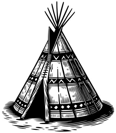 Native American Tipiのイラスト素材