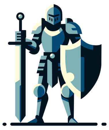 Knight on White Flat Designのイラスト素材