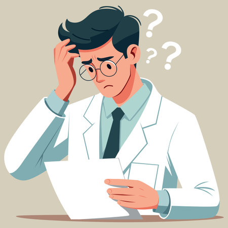 Puzzled Doctor Flat Styleのイラスト素材