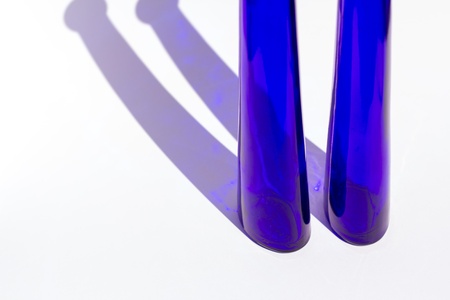 A nice pair of blue colored vasesの写真素材