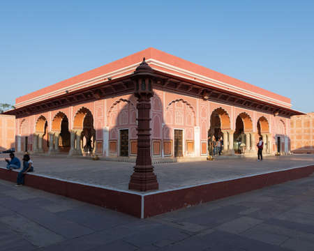 Rajasthan, India - 2nd December, 2019: Hall of Public audience, also known as the Diwan-e-khas at the City Palace Jaipur in the pink city of Jaipur in Rajasthan, India.のeditorial素材