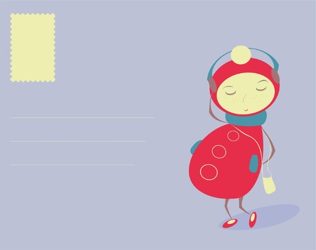 Girl with headphonesのイラスト素材