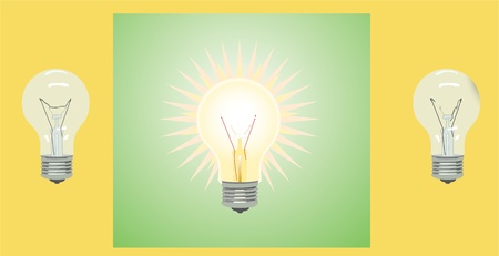 Burning and burnt-out stylized bulbのイラスト素材