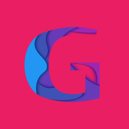 Letter G design template element. Material design CharacterG vector logo, icon and sign.のイラスト素材